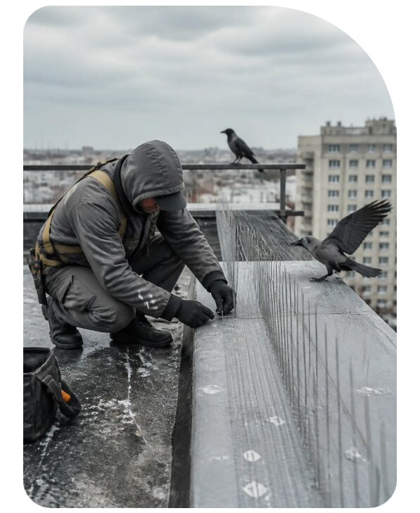 Защита от ворон под ключ в Кореновске по цене от 5182 р. | Сенат-Кнв